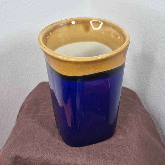 Royal Norfolk Stoneware Square Coffee Mug Cobalt Blue & Brown 14 oz - Picture 5 of 9
